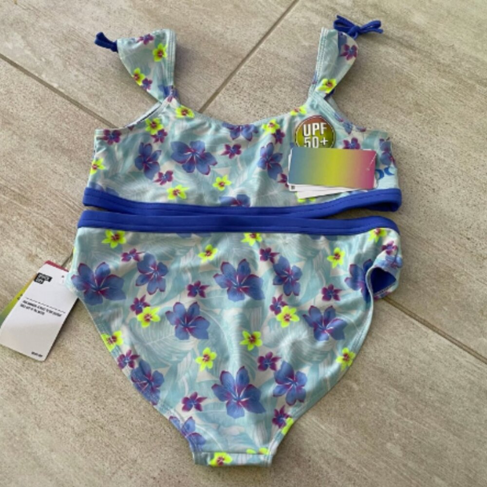 NEW HURLEY GIRLS FLORAL SWIM BIKINI SET SIZE XL - 0020